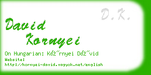 david kornyei business card